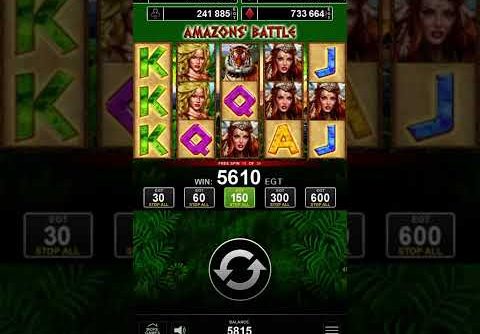 SLOT MACHINE – AMAZONS’ BATTLE 30 FREE SPINS BIG WIN