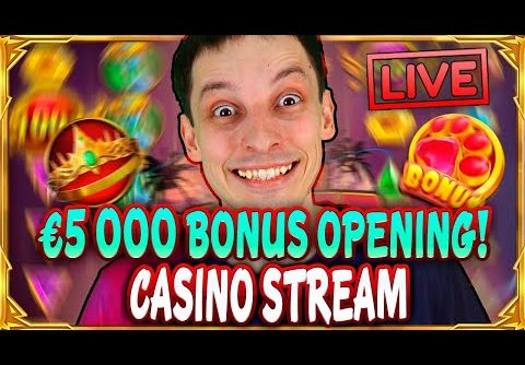 SLOTS LIVE 🔴 €5 000 BONUS OPENING! Casino Stream Big Wins with mrBigSpin