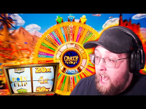 BIG MULTIPLIER WIN ON CRAZY TIME & 4X TOP SLOT COIN FLIP! (LIVE GAME SHOW)