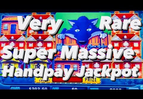 HUFF N PUFF SUPER RARE MEGA MASSIVE HANDPAY JACKPOT HIGH LIMIT SLOT MACHINE! Lock it link!