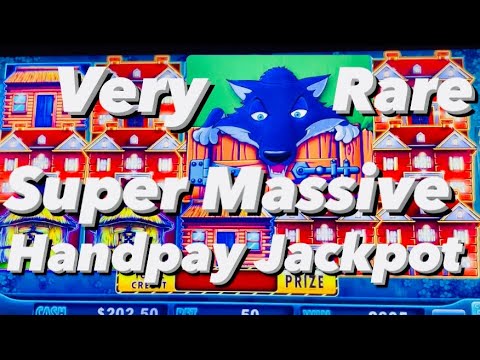 HUFF N PUFF SUPER RARE MEGA MASSIVE HANDPAY JACKPOT HIGH LIMIT SLOT MACHINE! Lock it link!