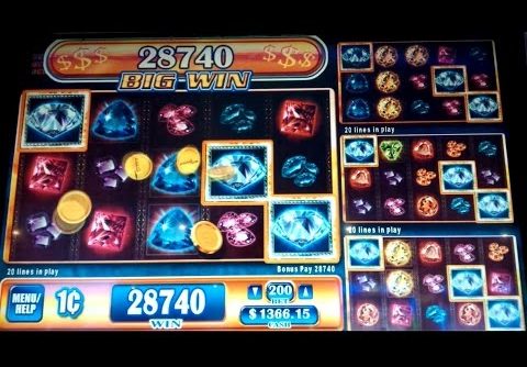 Gems Gems Gems Slot Machine *VERY RARE* 12x Multiplier BIG WIN Bonus!