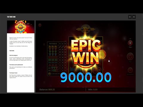 Ignition Casino Ten Times Win slot machine $90 spins big win