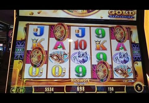 BUFFALO GOLD REVOLUTION SLOT MACHINE PLAY, BONUS SESSION. VERY NICE 133X BIG WIN!