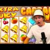 MEGA WIN on Extra Juicy Slot! (Retrigger PAYS!)