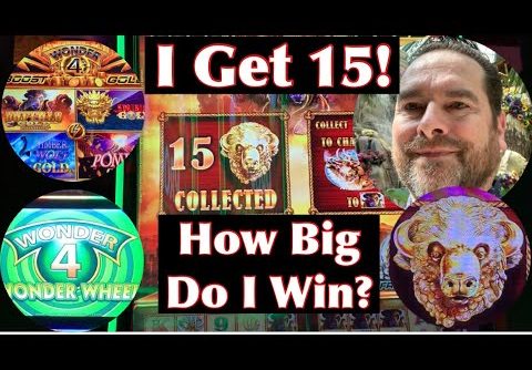 15 Gold Buffalo Captured!  How Big Can I Win on Wonder 4 Boost Gold Super Free Games?