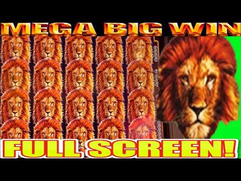 **FULL SCREEN!** MEGA HUGE BONUS WIN! King of Africa WMS Slot Machine Wins