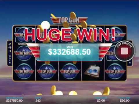 Huge WIN 337500$ !! Mega Jackpot on Top Gun Slot Machine from Playtech