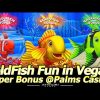 100x BIG WIN Bonus! Gold Fish Feeding Time Treasure Slot, Super Bonus @Palms Casino in Las Vegas!