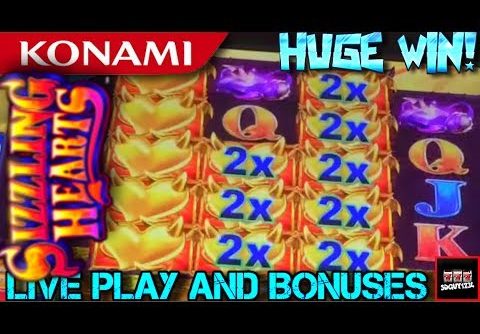 HUGE WIN!!!! LIVE PLAY on Sizzling Hearts Slot Machine