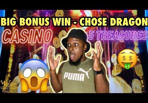 🔥 BIG WIN CHOOSING DRAGON BONUS ON 5 TREASURE SLOTS!! #winstar #casino #gambling #bonus #fyp #slots