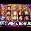 Dancing Drums Prosperity Slot Machine MEGA WIN! Full Screen Fu Dogs And EPIC Bonus