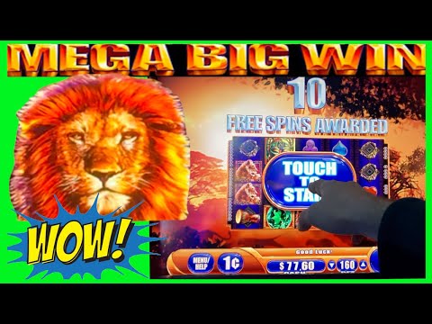 **MEGA BIG WIN!** I LOVE LIONS! King of Africa WMS Slot Machine Bonus