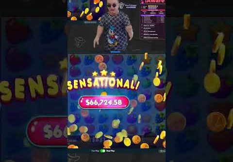 FRUIT PARTY SLOT PAYS US A HUGE WIN WITH INSANE CLUSTER! #bigwin #casino #slots