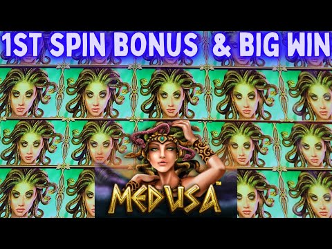 1st Spin Bonus & Big Win On Medusa Slot Machine