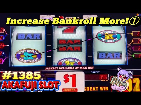 Increase Bankroll More!① Big Win 2x3x4x5x Times Pay Slot, Triple Strike Slot 赤富士スロット 軍資金を増やせ！①
