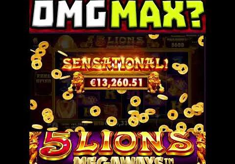 5 LIONS MEGAWAYS 😱 BIGGEST RECORD SLOT WIN EVER OMG‼️ #shorts