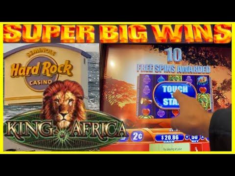 **SUPER BIG WINS!** OMG! LIONS IN FLORIDA! King of Africa Slot Machine Bonus