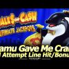 Shamu Gave Me Crabs!? Whales of Cash Ultimate Jackpots 2nd Attempt, Line Hit and Bonuses at Yaamava!