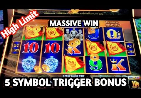 Golden Century Dragon Link HIGH LIMIT 5 Symbol TRIGGER 😯 BIGGEST WIN EVER Scarlet Pearl @Slotaholic