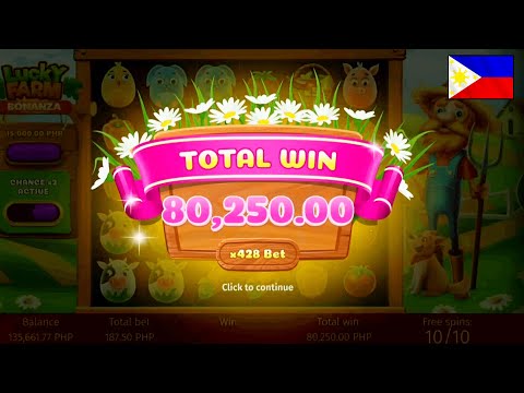 🔥MEGA BIG WIN IN ONLINE CASINO IN PHILIPPINES FOR REAL MONEY | Lucky farm bonanza slot