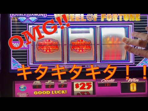 wheel of Fortune 25＄slot machine mega win??? /