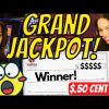 50 Cent bet! We won the GRAND JACKPOT on a slot machine! Jackpot Handpay!