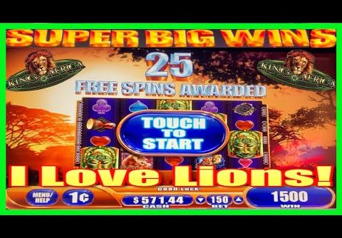 **SUPER BIG WINS!!** RETRIGGERS!! BIG PROFIT ON KING OF AFRICA SLOT MACHINE