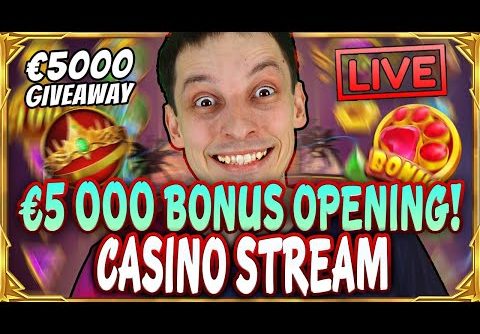 SLOTS LIVE 🔴 €5 000 BONUS OPENING! Casino Stream Big Wins with mrBigSpin