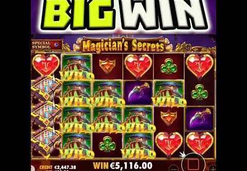 MAGICIANS SECRETS 🔥 MEGA BIG WIN SLOT BONUS BEST PAYING SYMBOLS AND WILDS‼️ #shorts