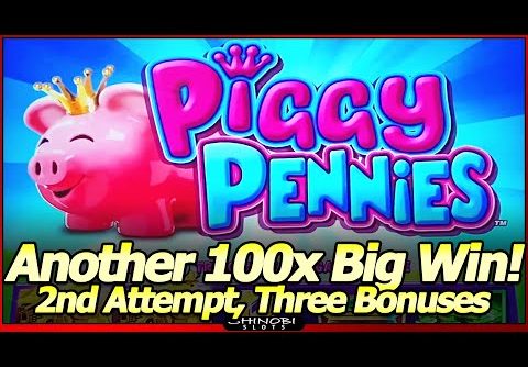 All Aboard Piggy Pennies Slot Machine – Another 100x Big Win!  Free Spins and All Aboard Features