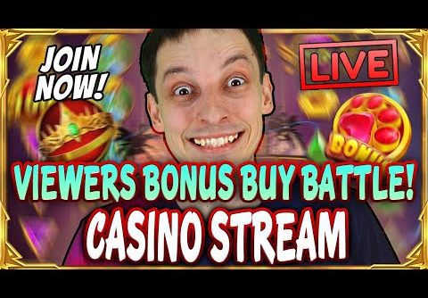 SLOTS LIVE 🔴 VIEWERS BONUS BUY BATTLE! Casino Stream Big Wins with mrBigSpin