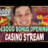 SLOTS LIVE 🔴 €3 000 BONUS OPENING! Casino Stream Big Wins with mrBigSpin