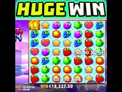 FRUIT PARTY 🍓 SLOT MAX MULTIPLIERS TOP PAYING SYMBOL HUGE BIG WIN‼️ #shorts