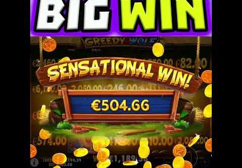 YOU HAVE TO SEE THIS MEGA BIG WIN ON THIS GREDDY WOLF SLOT €100 MAX BET #shorts