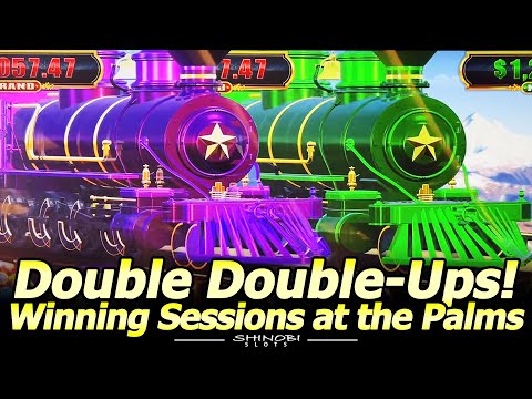 Double Double-Ups in Cash Express Luxury Line TimberWolf/Buffalo Slot Machine at the Palms in Vegas!