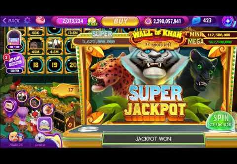 Pop Slots! Wall of Khan Super Jackpot and mega Bonus win (Total win 7B)
