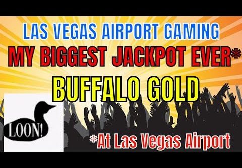 MY BIGGEST Win Ever at Las Vegas Airport – SLOTS in Terminal BUFFALO and HOT STUFF – HUFF ‘n PUFF