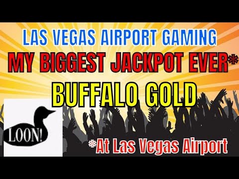 MY BIGGEST Win Ever at Las Vegas Airport – SLOTS in Terminal BUFFALO and HOT STUFF – HUFF ‘n PUFF