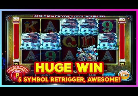 INSANE!! 5 Symbol RETRIGGER!! Huge WIN on Dragon Climber Slots!