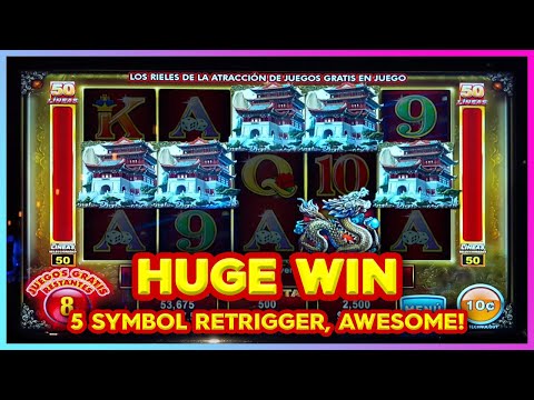 INSANE!! 5 Symbol RETRIGGER!! Huge WIN on Dragon Climber Slots!