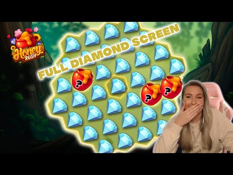 HONEY RUSH FULL SCREEN DIAMONDS!!! BIG WIN WORLD RECORD ON PLAY’N GO SLOT!!!🍯