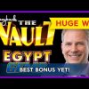 MY BEST BONUS YET, INCREDIBLE! The Vault Egypt Gems Slot – Huge Win Bonus!