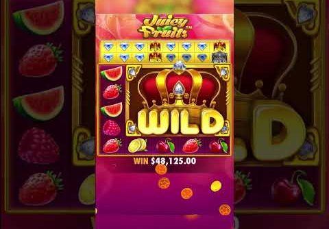 BIGGEST WIN SO FAR   (JUICY FRUITS)     #gambling #slot #win #money #shorts