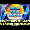 Huff N’ More Puff Slot Machine – Buzz Saw Feature BIG WIN While Chasing the Mansion Feature!