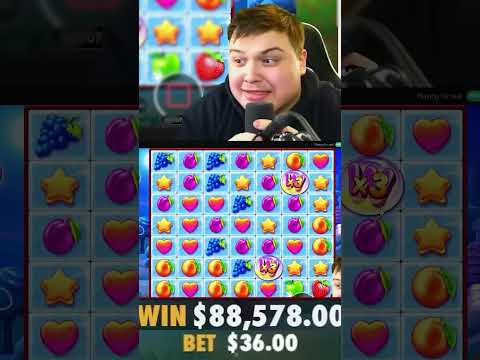 MY BIGGEST EVER SLOT WIN!! ($90,000) #shorts #slots #fruitparty2