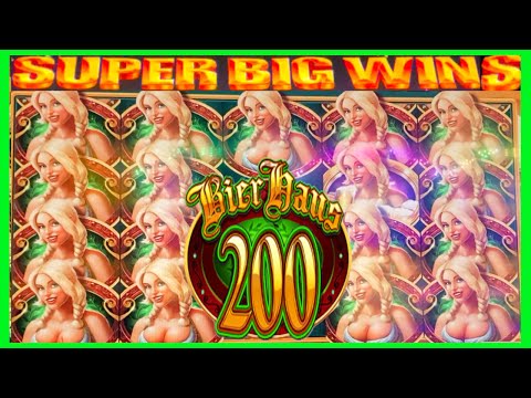 **SUPER BIG WINS!** 100+ FREE SPINS! Bier Haus 200 WMS Slot Machine Bonus