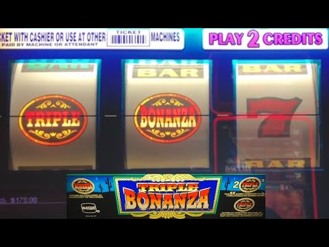 CLASSIC OLD SCHOOL CASINO SLOTS: TRIPLE BONANZA SLOT PLAY! BIG WINS!!! TRIPLE BONANZA SLOT MACHINE!