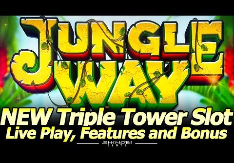 Jungle Way Triple Tower Slot Machine – NEW Konami game Live Play, Feature and Free Games!