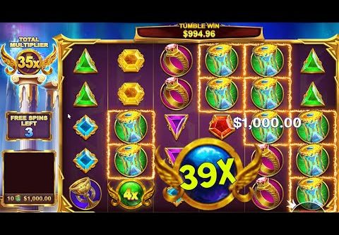 GATES OF OLYMPUS🔱 HIT 10 GREEN HOURGLASSES with x39 MULTIPLIER – BIG CASINO WIN BONUS BUY